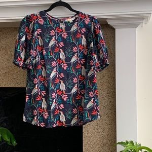 Boden Bird Print Top